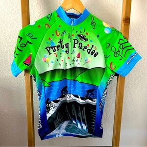 PARTY PARDEE Suarez Women’s Cycling Jersey 3/4 Zip Green SACRAMENTO BIKE Size M